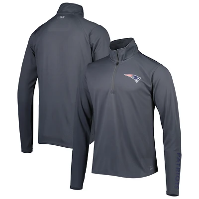 Men's MSX by Michael Strahan Charcoal New England Patriots Half-Zip Pullover