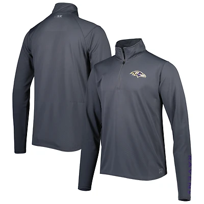 Men's MSX by Michael Strahan Charcoal Baltimore Ravens Half-Zip Pullover