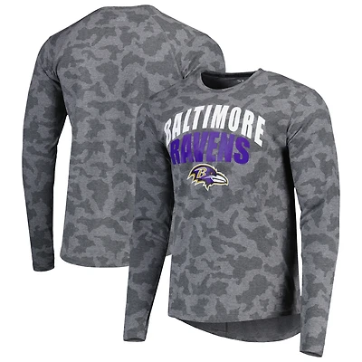 Men's MSX by Michael Strahan Gray Baltimore Ravens Performance Camo Long Sleeve T-Shirt