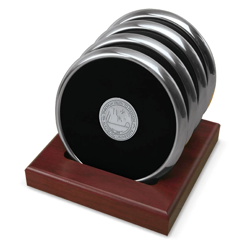 Silver Augsburg University 4-Piece Coaster Set