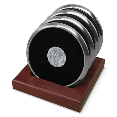 Silver Nichols College Bison 4-Piece Coaster Set
