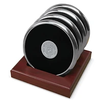 Silver Nichols College Bison 4-Piece Coaster Set
