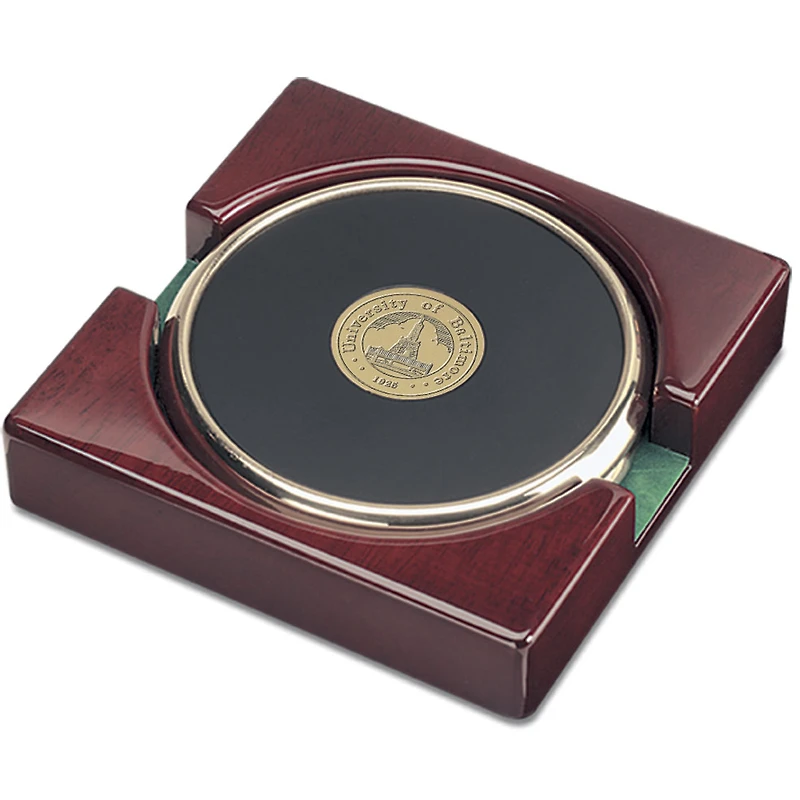 Gold UBalt Bees 2-Piece Coaster Set