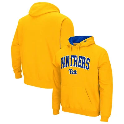 Men's Colosseum  Gold Pitt Panthers Arch & Logo Hoodie