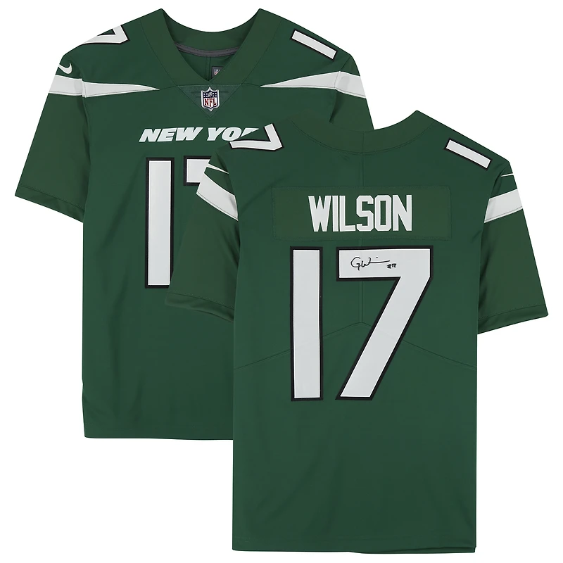 Garrett Wilson Green New York Jets Autographed Nike Limited Jersey