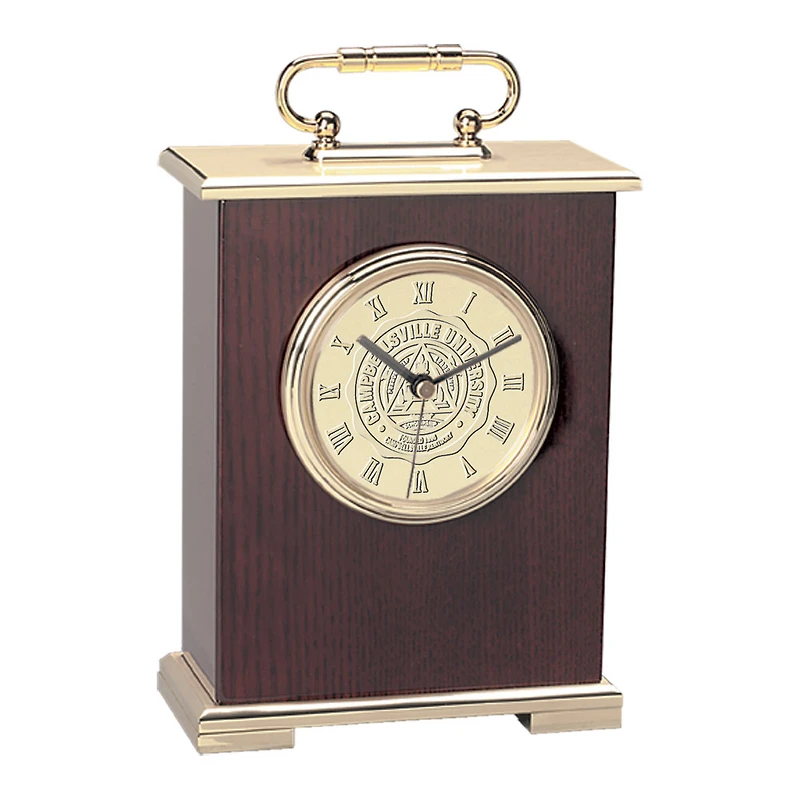 Gold Campbellsville Tigers Carriage Clock