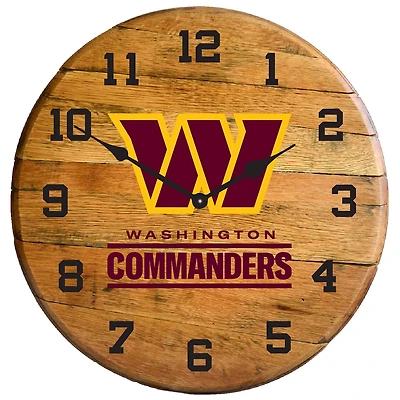 Imperial Washington Commanders Oak Barrel Clock
