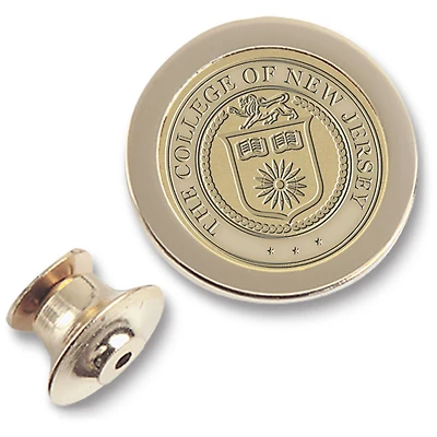 Gold College of New Jersey Lions Logo Lapel Pin