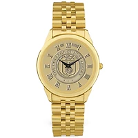 Men's Gold College of New Jersey Lions Medallion Rolled Link Bracelet Wristwatch