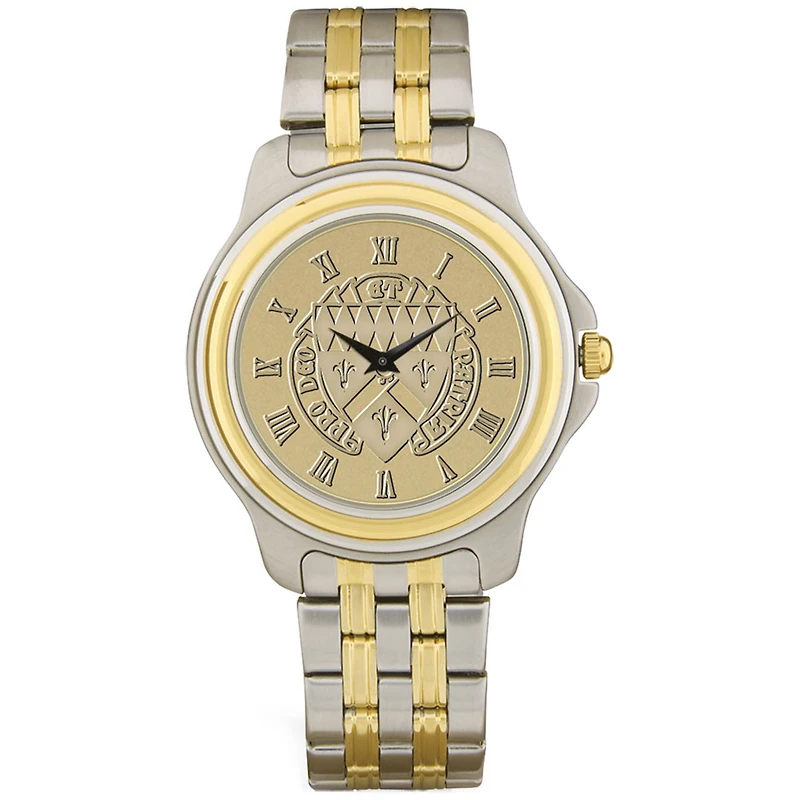Men's Gold Loras College Duhawks Two-Tone Medallion Wristwatch