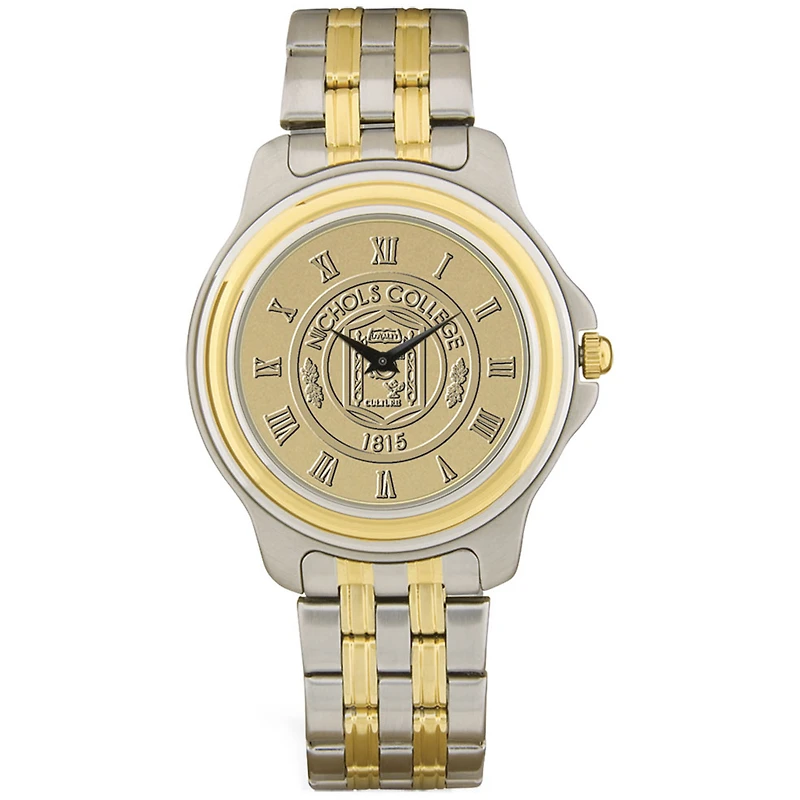Men's Gold Nichols College Bison Two-Tone Medallion Wristwatch