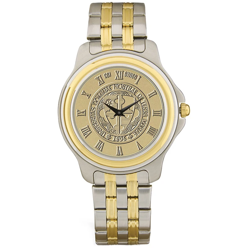 Men's Gold Notre Dame of Maryland Gators Two-Tone Medallion Wristwatch
