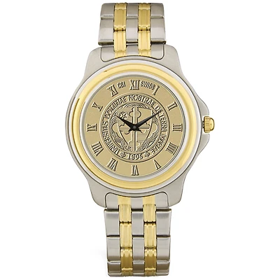 Men's Gold Notre Dame of Maryland Gators Two-Tone Medallion Wristwatch