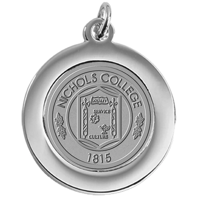 Silver Nichols College Bison Team Pendant