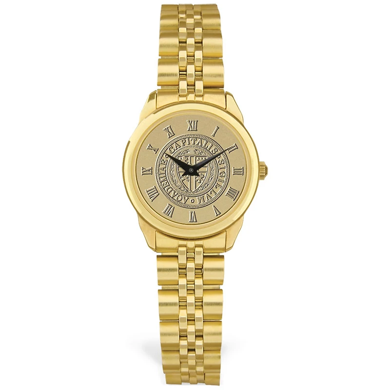 Women's Gold Capital University Comets Medallion Rolled Link Bracelet Wristwatch