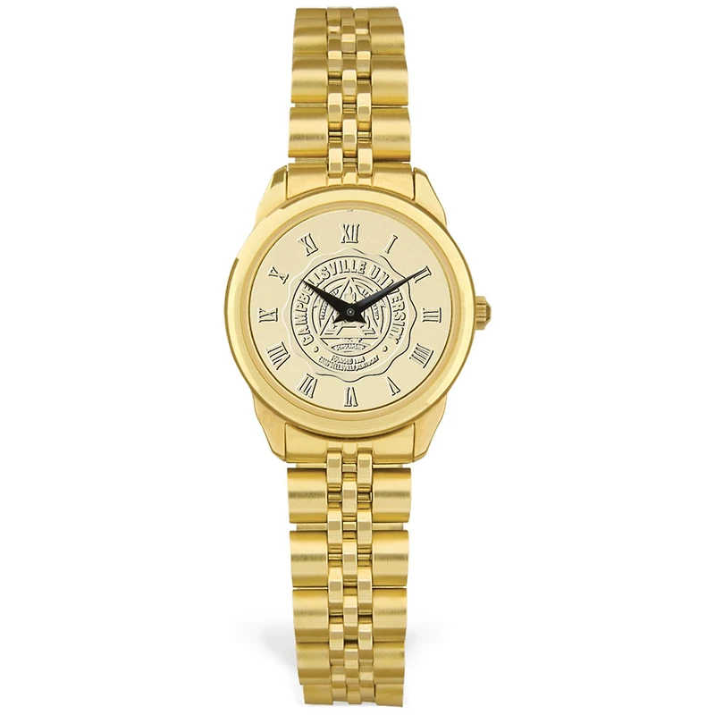 Women's Gold Campbellsville Tigers Medallion Rolled Link Bracelet Wristwatch