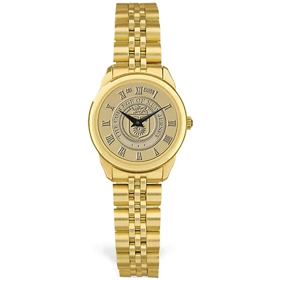 Women's Gold College of New Jersey Lions Medallion Rolled Link Bracelet Wristwatch