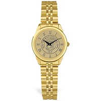 Women's Gold Nichols College Bison Medallion Rolled Link Bracelet Wristwatch
