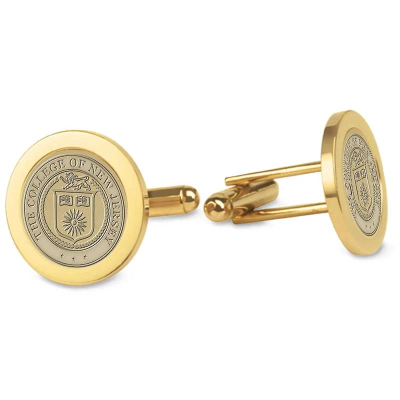 Gold College of New Jersey Lions Cufflinks
