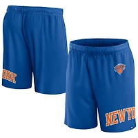 Men's Fanatics Blue New York Knicks Free Throw Mesh Shorts