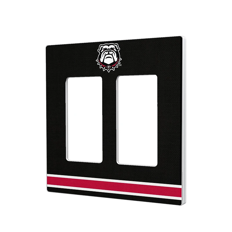 Georgia Bulldogs Stripe Design Double Rocker Lightswitch Plate
