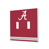 Alabama Crimson Tide Stripe Design Double Toggle Lightswitch Plate