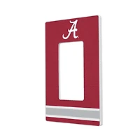 Alabama Crimson Tide Stripe Design Single Rocker Lightswitch Plate