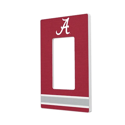 Alabama Crimson Tide Stripe Design Single Rocker Lightswitch Plate