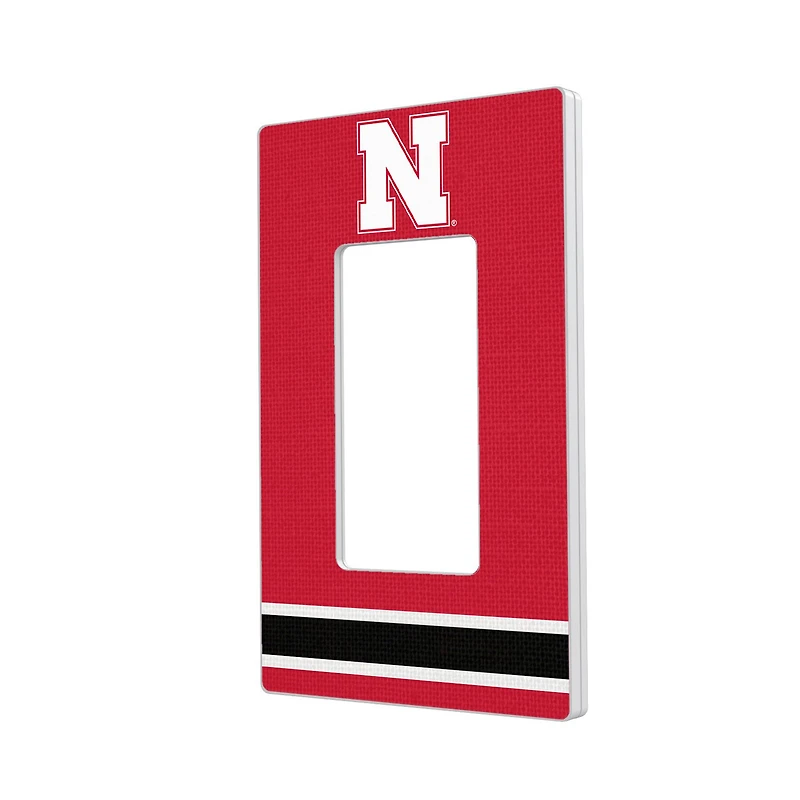 Nebraska Huskers Stripe Design Single Rocker Lightswitch Plate
