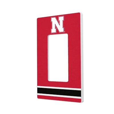 Nebraska Huskers Stripe Design Single Rocker Lightswitch Plate