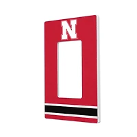 Nebraska Huskers Stripe Design Single Rocker Lightswitch Plate