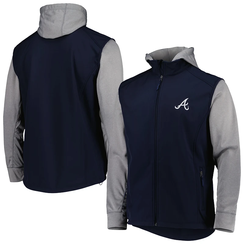 Men's Dunbrooke Navy/Heather Gray Atlanta Braves Alpha Full-Zip Jacket