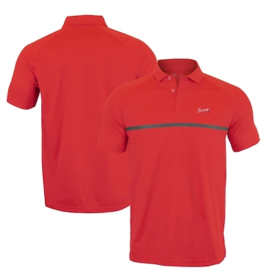 Men's Levelwear Red Atlanta Braves Sector Core Raglan Polo