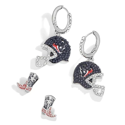 Women's BaubleBar Silver Houston Texans Team Earrings Set