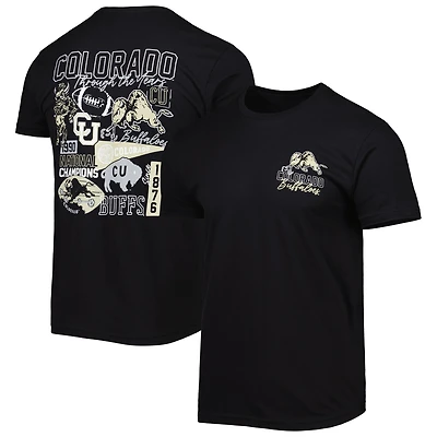 Men's Black Colorado Buffaloes Vintage Through the Years 2-Hit T-Shirt
