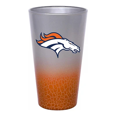 Denver Broncos 16oz. Crackle Pint Glass