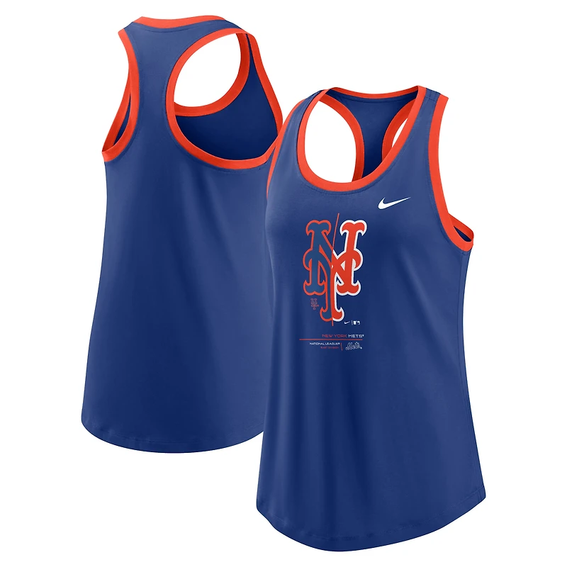 Women's Nike Royal New York Mets Tech Tri-Blend Tank Top