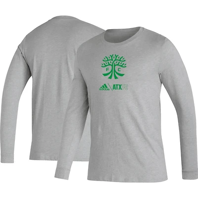 Men's adidas Heather Gray Austin FC Icon AEROREADY Long Sleeve T-Shirt