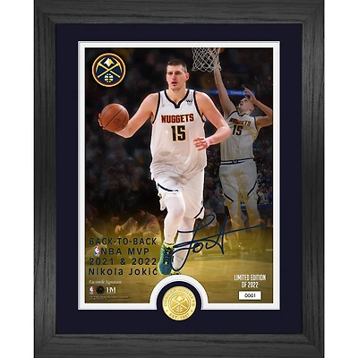Highland Mint Nikola Jokic Denver Nuggets Back-to-Back MVP Bronze Coin 13'' x 16'' Photo Mint