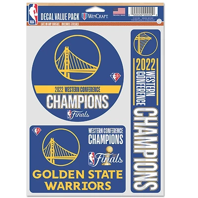 WinCraft Golden State Warriors 2022 Western Conference Champions 3-Pack Fan Decal Set