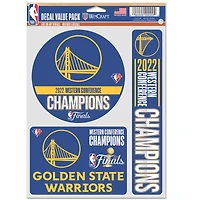 WinCraft Golden State Warriors 2022 Western Conference Champions 3-Pack Fan Decal Set