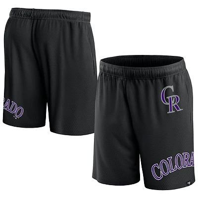 Men's Fanatics Black Colorado Rockies Clincher Mesh Shorts