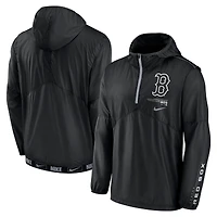 Men's Nike Black Boston Red Sox Authentic Night Game Performance Half-Zip Windbreaker