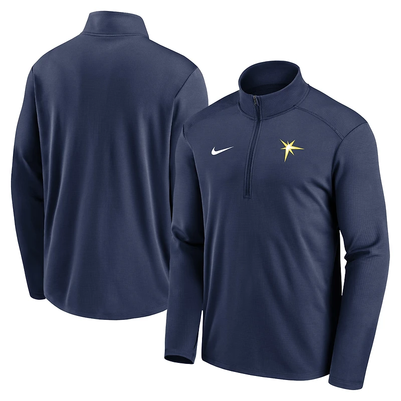 Men's Nike Navy Tampa Bay Rays Agility Pacer Lightweight Performance Half-Zip Top