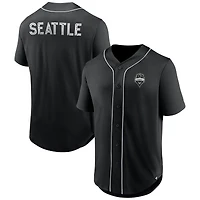 Men's Fanatics Black Seattle Sounders FC Third Period Fashion Baseball Button-Up Jersey