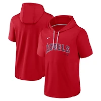 Men's Nike Red Los Angeles Angels Springer Short Sleeve Team Pullover Hoodie