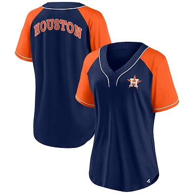Women's Fanatics Navy Houston Astros Ultimate Style Raglan V-Neck T-Shirt