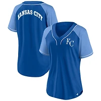 Women's Fanatics Royal Kansas City Royals Ultimate Style Raglan V-Neck T-Shirt