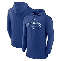 Men's Nike Heather Royal Toronto Blue Jays Authentic Collection Lightweight Dri-FIT Hooded Pullover