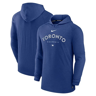 Men's Nike Heather Royal Toronto Blue Jays Authentic Collection Lightweight Dri-FIT Hooded Pullover